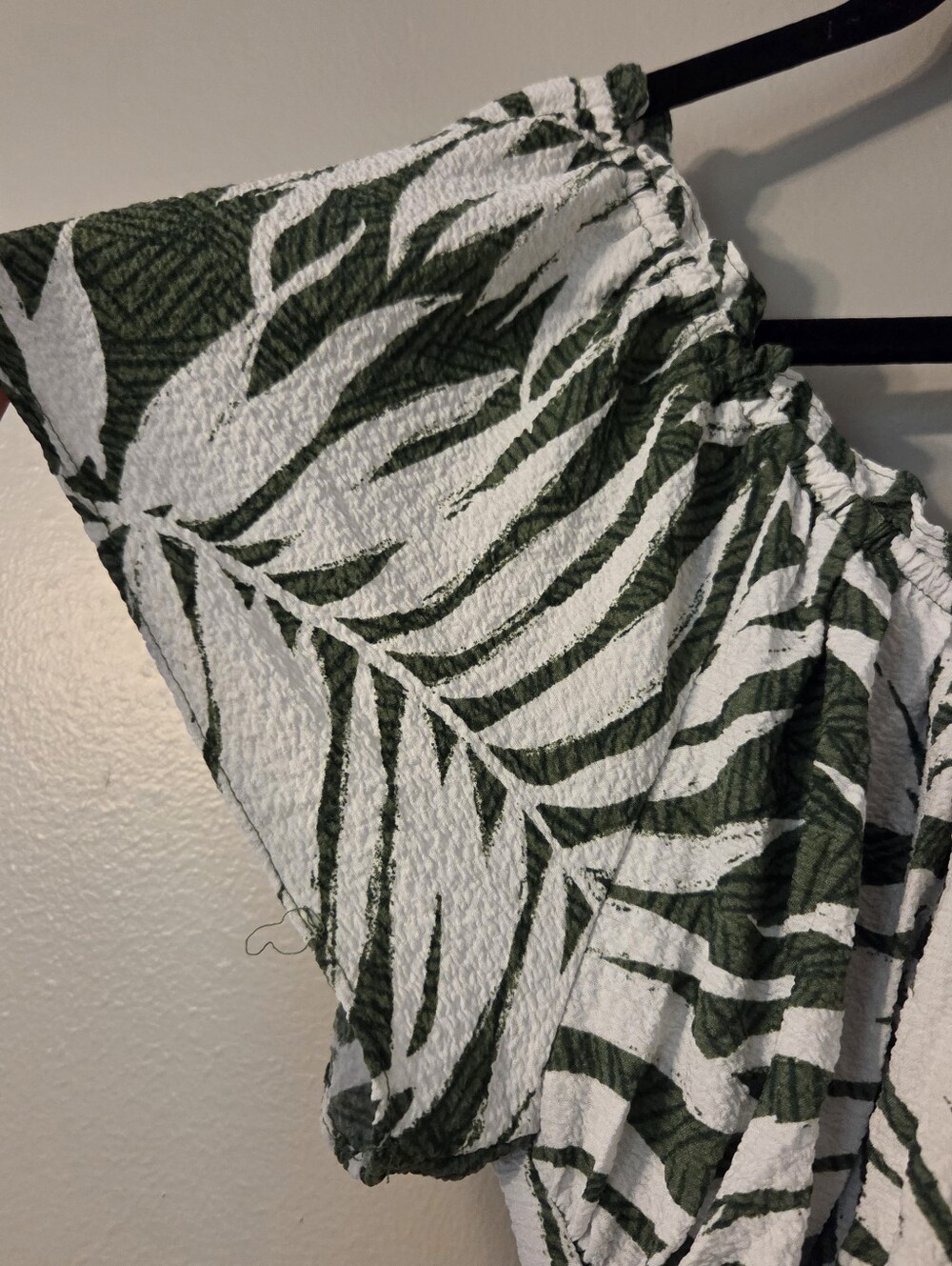 Sofia Jeans Women's Green/White Tropical Print Maxi Dress Pockets Sz L Milkmaid - Picture 4 of 8